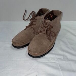 SAS Kich Lace Up‎ Ankle Boot Taupe  Moccasin Wedge Made in USA